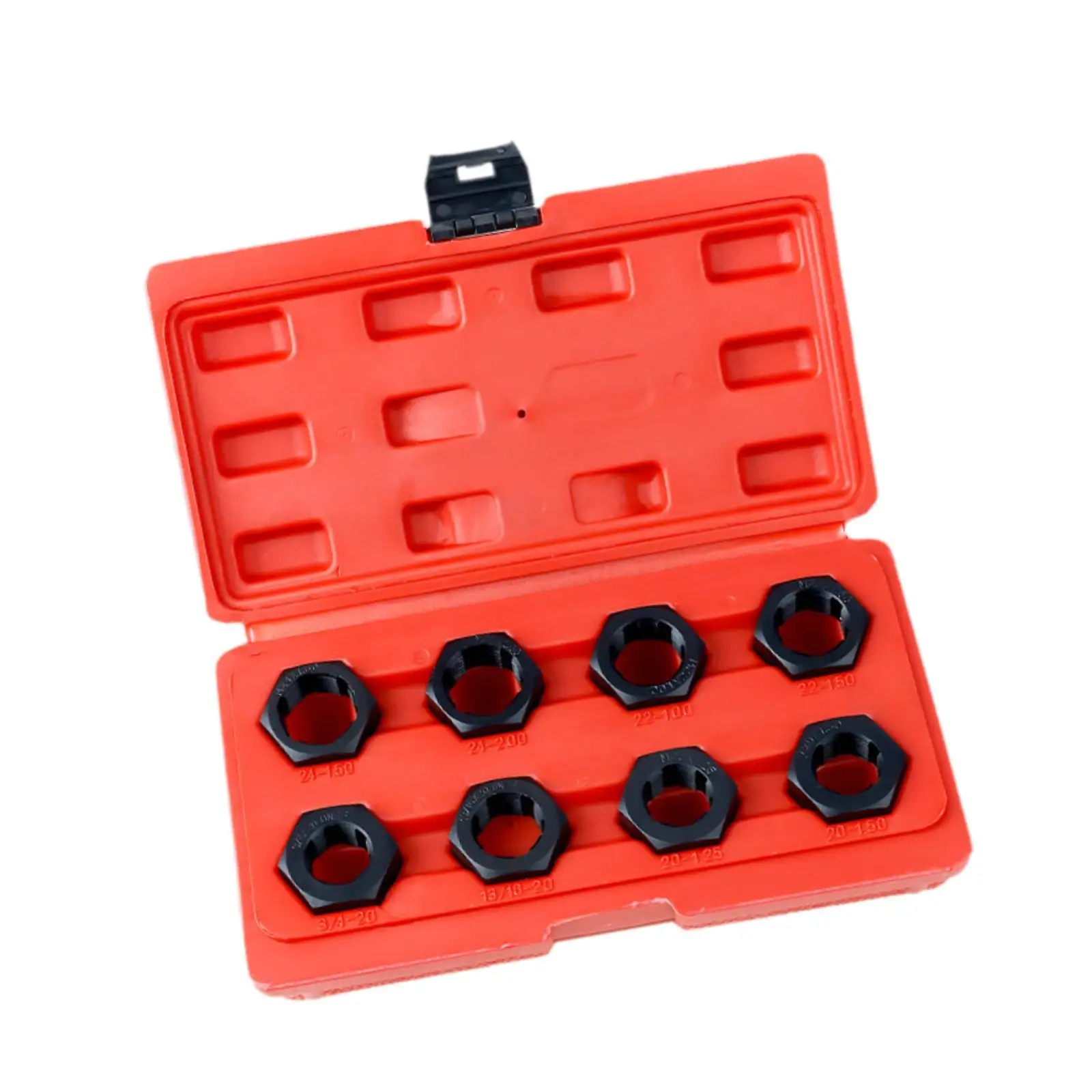 8x Axle Spindle Rethreading Tool Set Thread Chaser Repair Portable DIY with Storage Box Sturdy Metal Cleaning and Rethreading