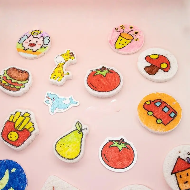 4Pcs DIY Drawing Art Educational Craft Sponge Canvas Board Handicraft Toy 3D Magic Puffy Foam Texture Painting Paper For Kids view 2