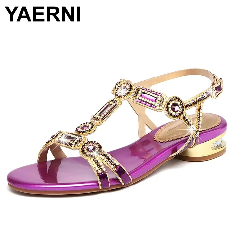 YAERNI Fashion Flat Summer Shoes Size 34-41 Outdoor Fashion Beach Flat Sandals Confortable Ladies Open Toe Shoes Casual Shoes