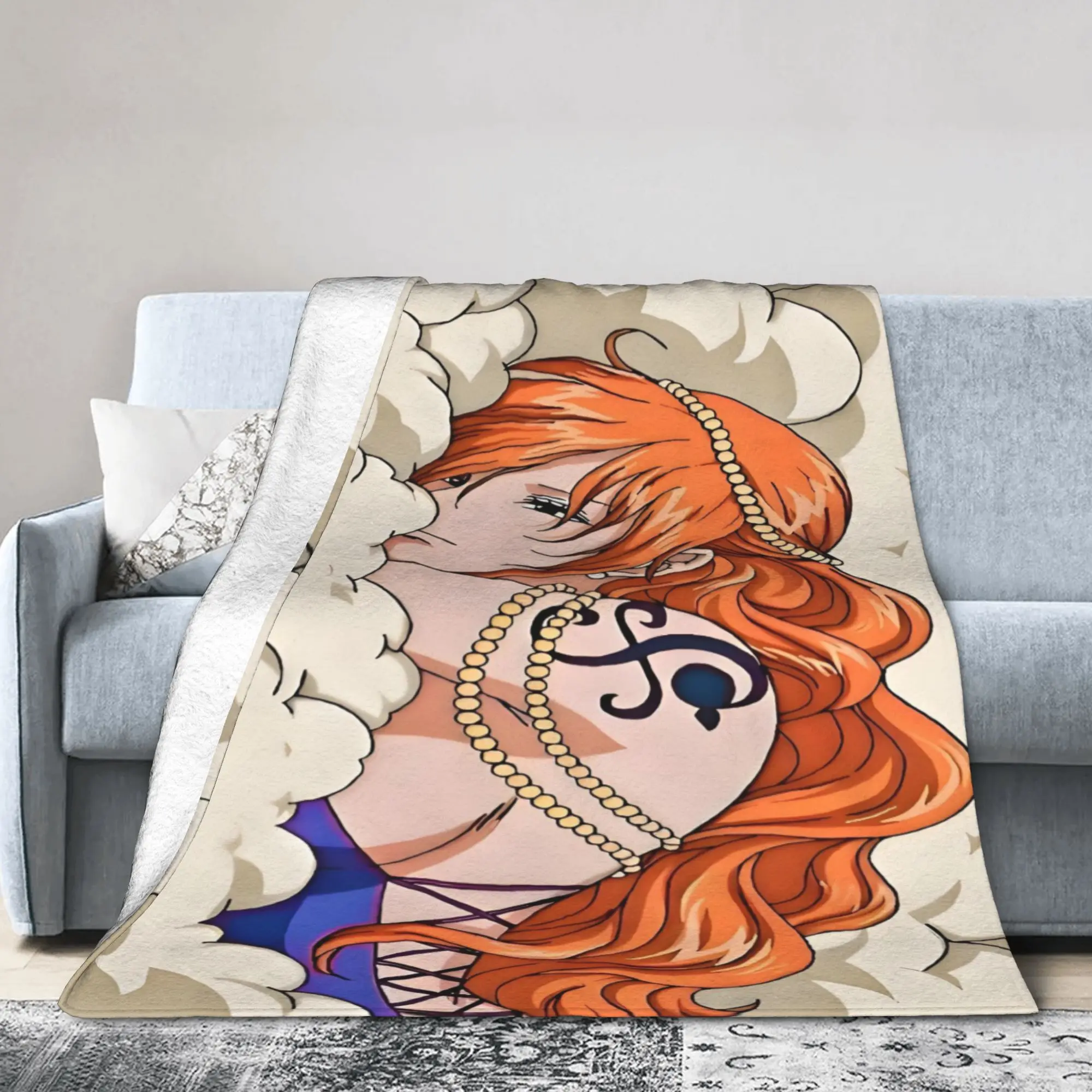 Custom Sofa Fleece Nami Anime Cartoon Throw Blanket Warm Flannel Manga  Blankets for Bed Home Sofa Quilt
