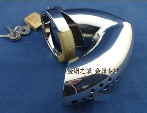 

Latest Male Stainless Steel Full Closed Winding Cock Penis Cage Ring Chastity Belt Device With Urinate Hole BDSM Sex Toy