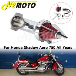 360° Slotted Cone Spike Air Cleaner Kit For Honda Shadow Aero 750 Accessories Billet Aluminum Motorcycle Washable Air Filter