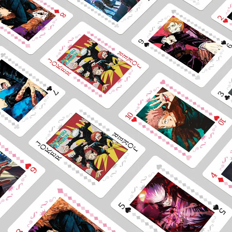 Anime Poker Toy Jujutsu Kaisen Gioco da tavolo Carte Gojo Satoru Itadori Yuji Cosplay Regalo con copertina rigida