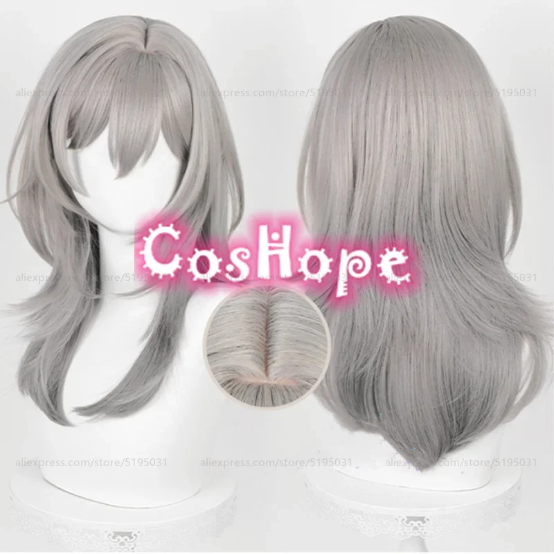 Trailblazer Cosplay Wig 52cm Wig Gray Gradient Wig Cosplay Anime Cosplay Wigs Heat Resistant Synthetic Wigs