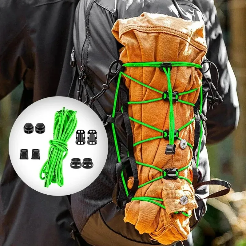 XUANCHI DIY Adjustable Backpack Buckle Elastic Expansion Strap for Outdoor Hiking Camping External Hanging Fastener