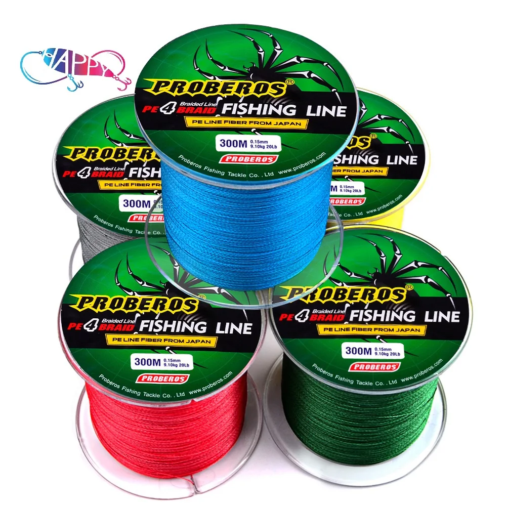 6lb to 100lb 300M 4 Strands Braided Fishing Line 4 Weaves Braid PE Line Monofilament Fishing Braided Line Fishing Threads