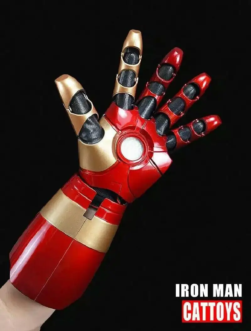 Mk43 1:1 Avengers Marvel Iron Man Glowing Arm Gloves Cosplay Performance Props Wearable Figure Model Toys Kids Christmas Gifts