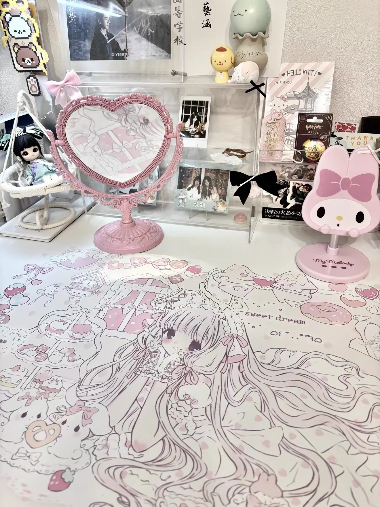 

Original design tea party girl waterproof and anti-slip student cute computer mouse pad