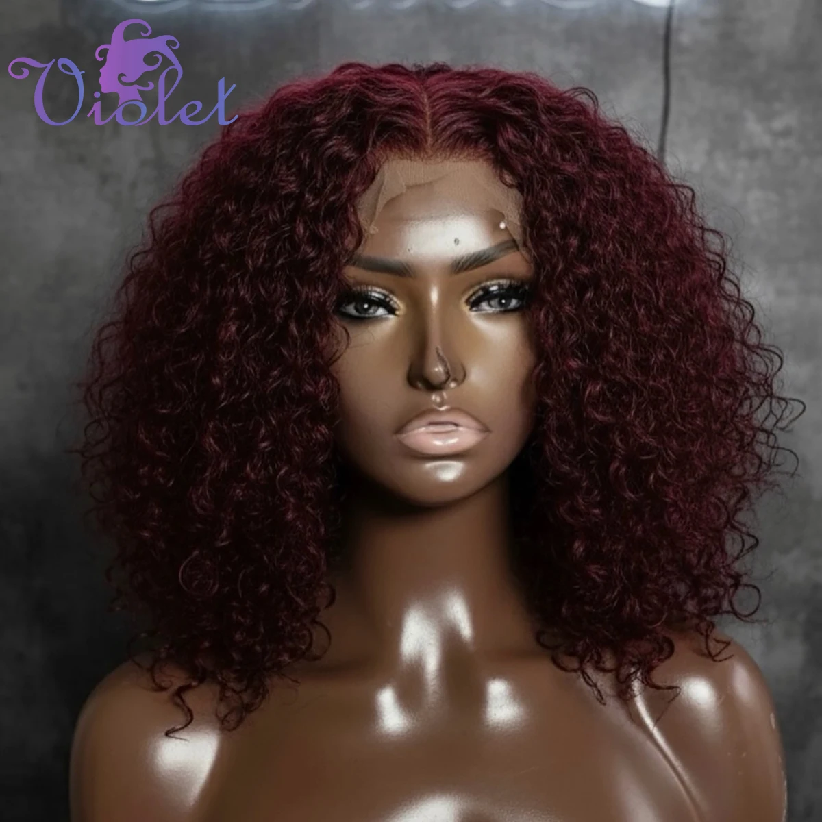 

Вьющийся парик Боб из человеческих волос # 99J Бордовый цвет 13x4 Кружевные фронтальные парики Плотность 220% Короткие парики Боб Глубокие волны Кружевные фронтальные парики