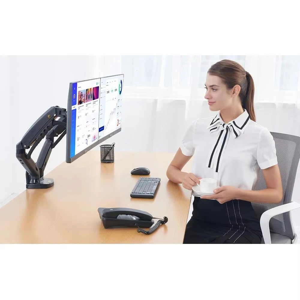 New Flexible Dual 2 3 4 6 Monitor Holder Arm Desk  Bracket Mount  for Computer Screens up Laptop  Adjustable Lcd Dual Gas Spring
