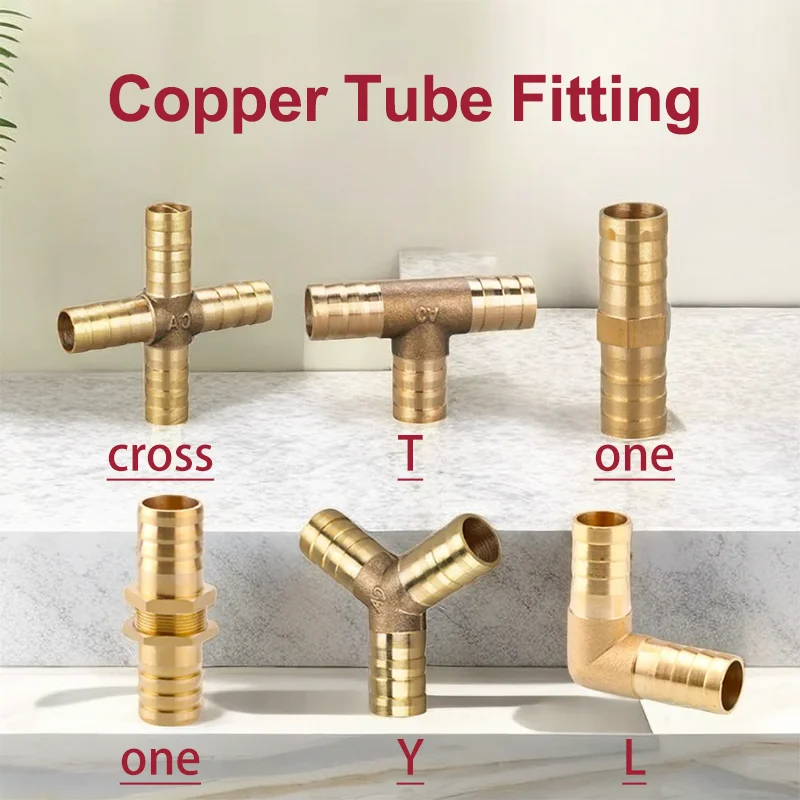 

10Pcs Copper Pagoda Water Tube Fittings Brass Barb Pipe Fitting 2 3 4 Way Brass Connector for 6mm 8mm 10mm 12mm 16mm 19mm Hose