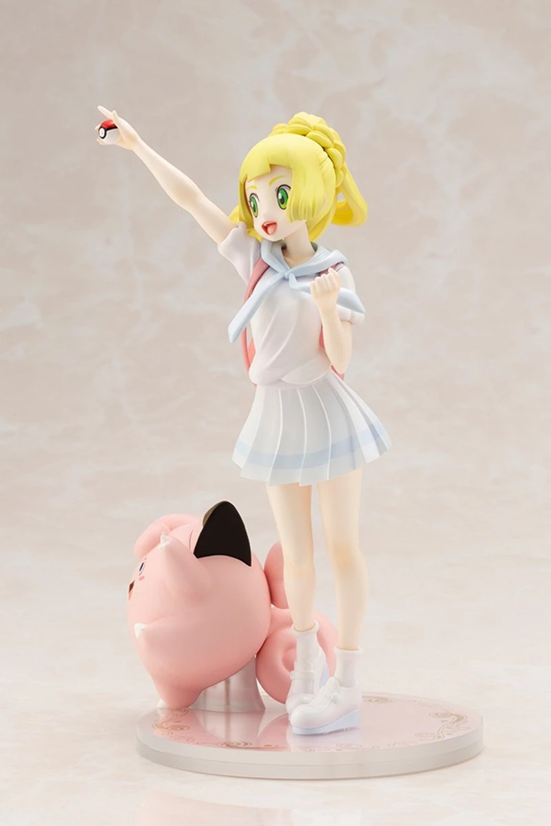 Kawaii Anime Pokemon Lillie & Clefairy 1/8 Complete PVC Action Figure Game Statue Collectible Model Kids Toys Doll Gifts 20cm