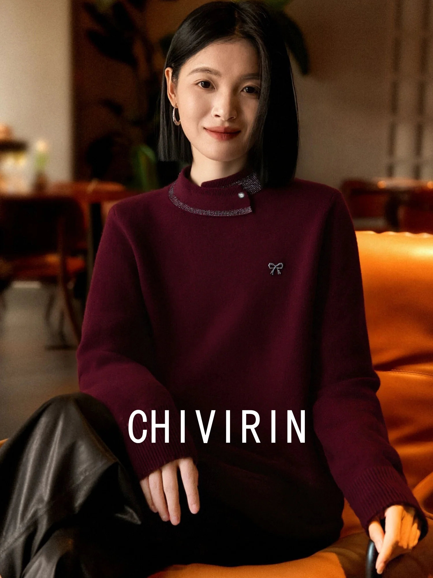 

Ретро-свитер женский вязаный шерстяной с воротником, украшенным ромбами, новогодний модный топ, весна-осень, новинка, базовый слой