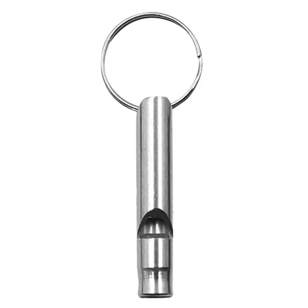 Multifunções Metal Whistle Keychain, Mini Size Whistles Pendant, sobrevivência ao ar livre, ferramentas de chamada de emergência, chaveiro