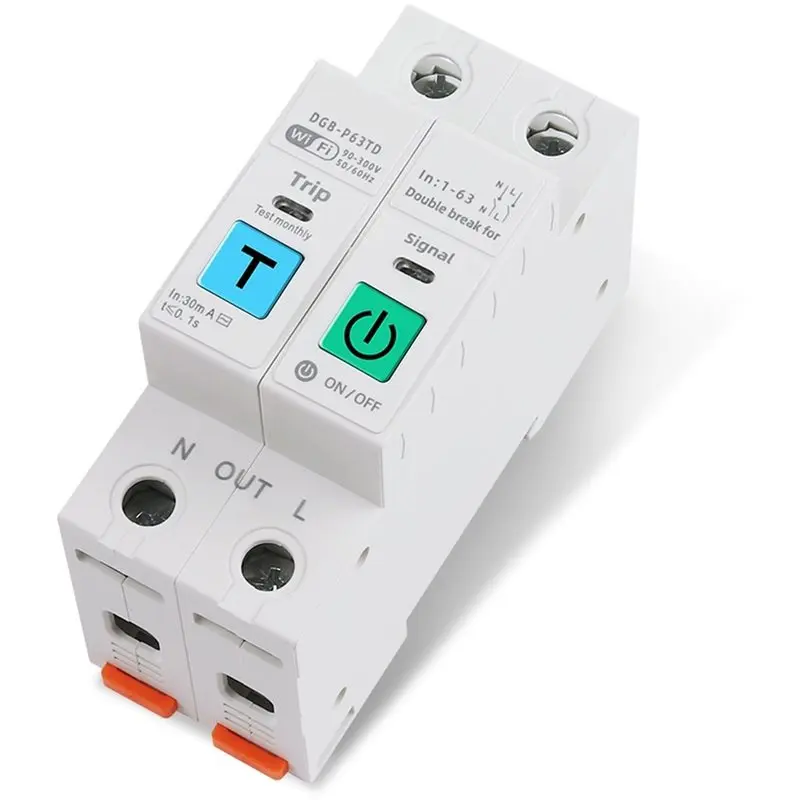 [newa08r]-エネルギーメーターサーキットブレーカー用-63a-2p-wifi-スマートスイッチ-電圧電流漏れ温度保護カットオフ-l-n