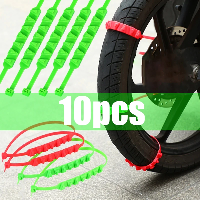 Motorcycle Anti Slip Chains Car Tire Chains Winter Snow Anti-Skid Tyre Cable Ties Auto Outdoor Snow Tire Tyre Anti Skid Chai