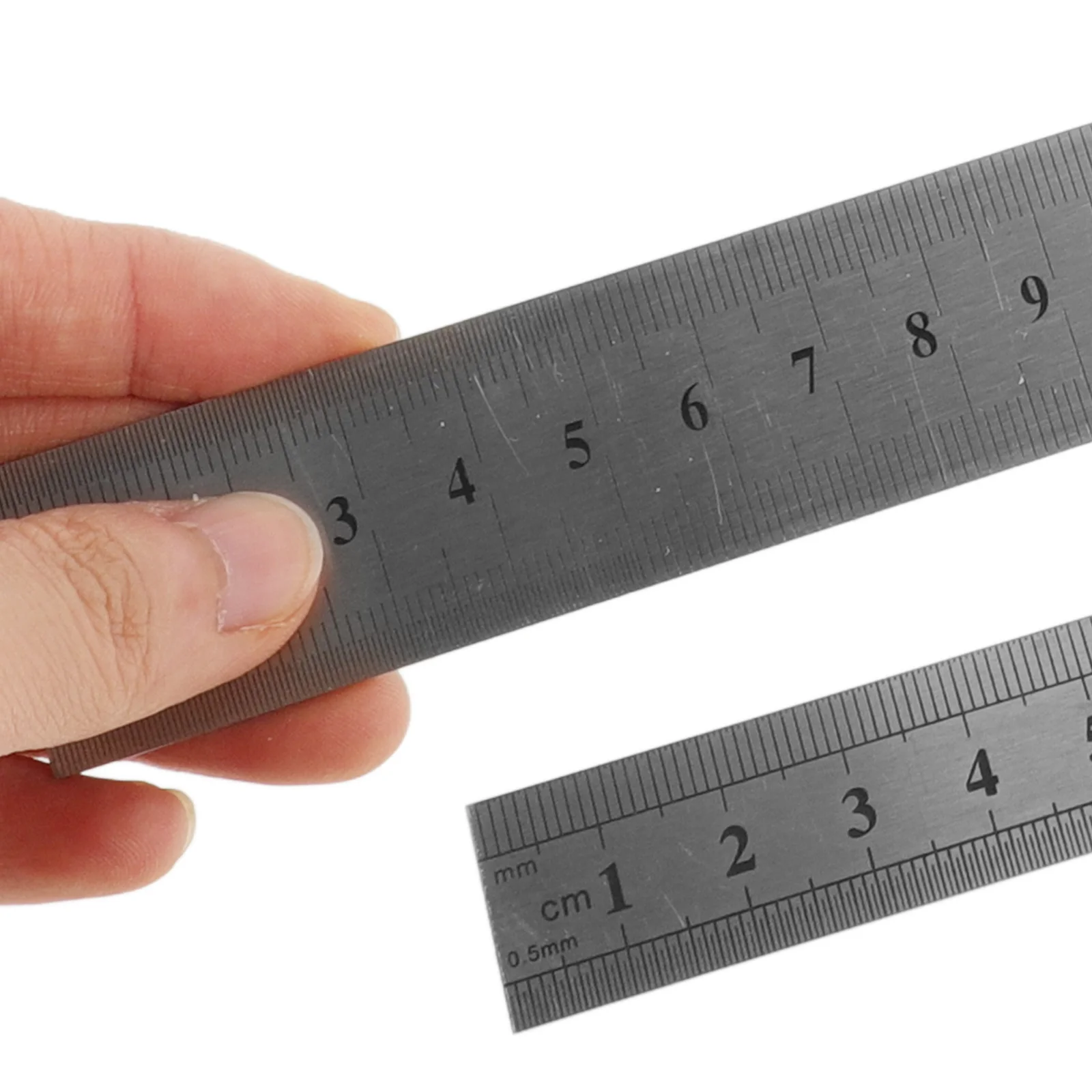 

2pcs Metal Straight Dual-Scale Measuring Tool For Geometry Math Office Drafting Students Artists Designers Architects