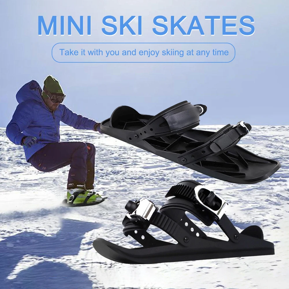 

Mini Short Ski Skates Set Adjustable Portable Skiing Shoes Mini Ski Snowblades Winter Ski Shoes for Winter Outdoor Sports