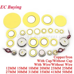 5-20Pcs Buzzer 12MM 15MM 18MM 20MM 27MM 35MM 50MM Copper Soldered Wire Piezoelectric Piezo Ceramic with Wire for Loudspeaker