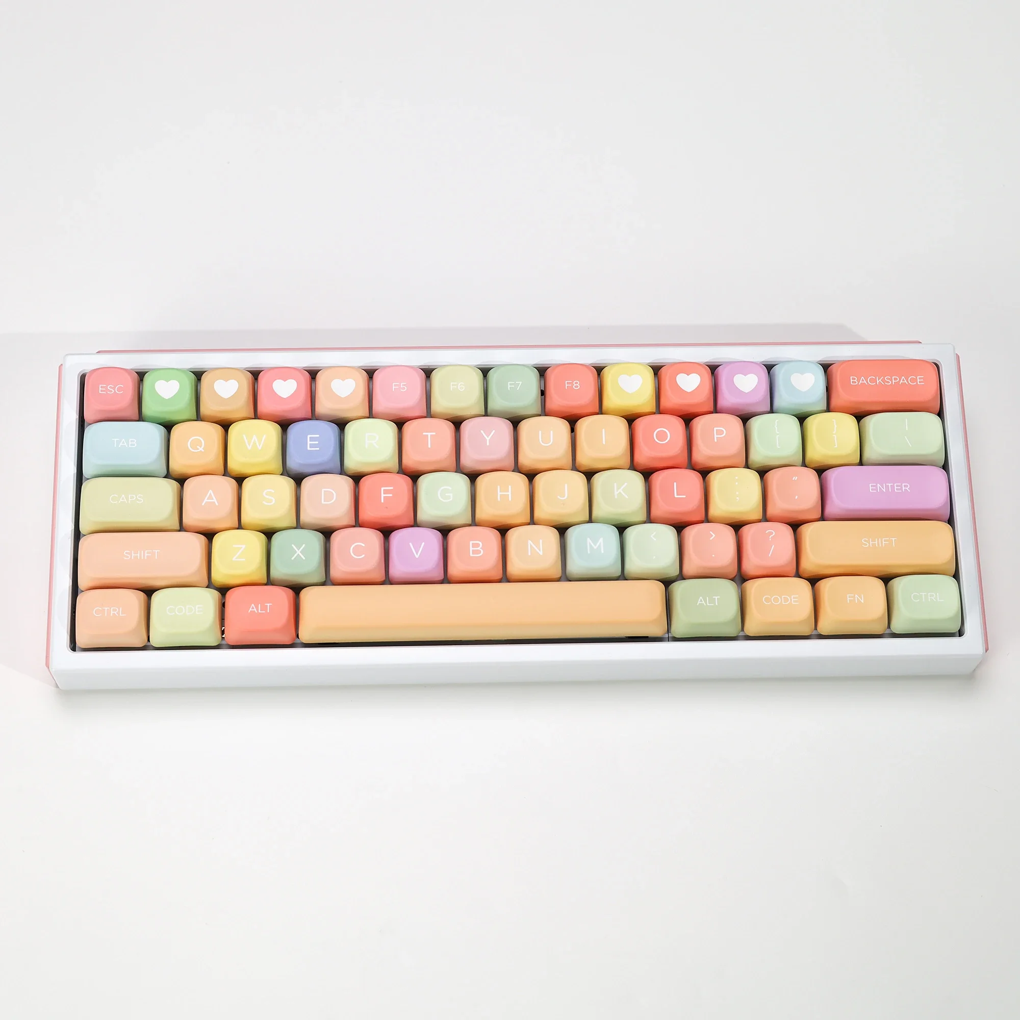

KBDiy 133 Keys PBT Rainbow Candy Keycap Keyboard Keycaps Cute Custom KOA Profile for 68 65 for MX Switch Aula F87 F108 F99 Pro