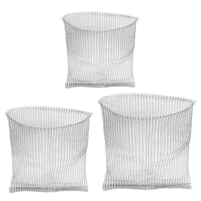 

304 Stainless Steel Wire Knitted Mesh Bag Plants Root Pouches Basket for Indoor Outdoor Garden Yard Plants Vegetable for