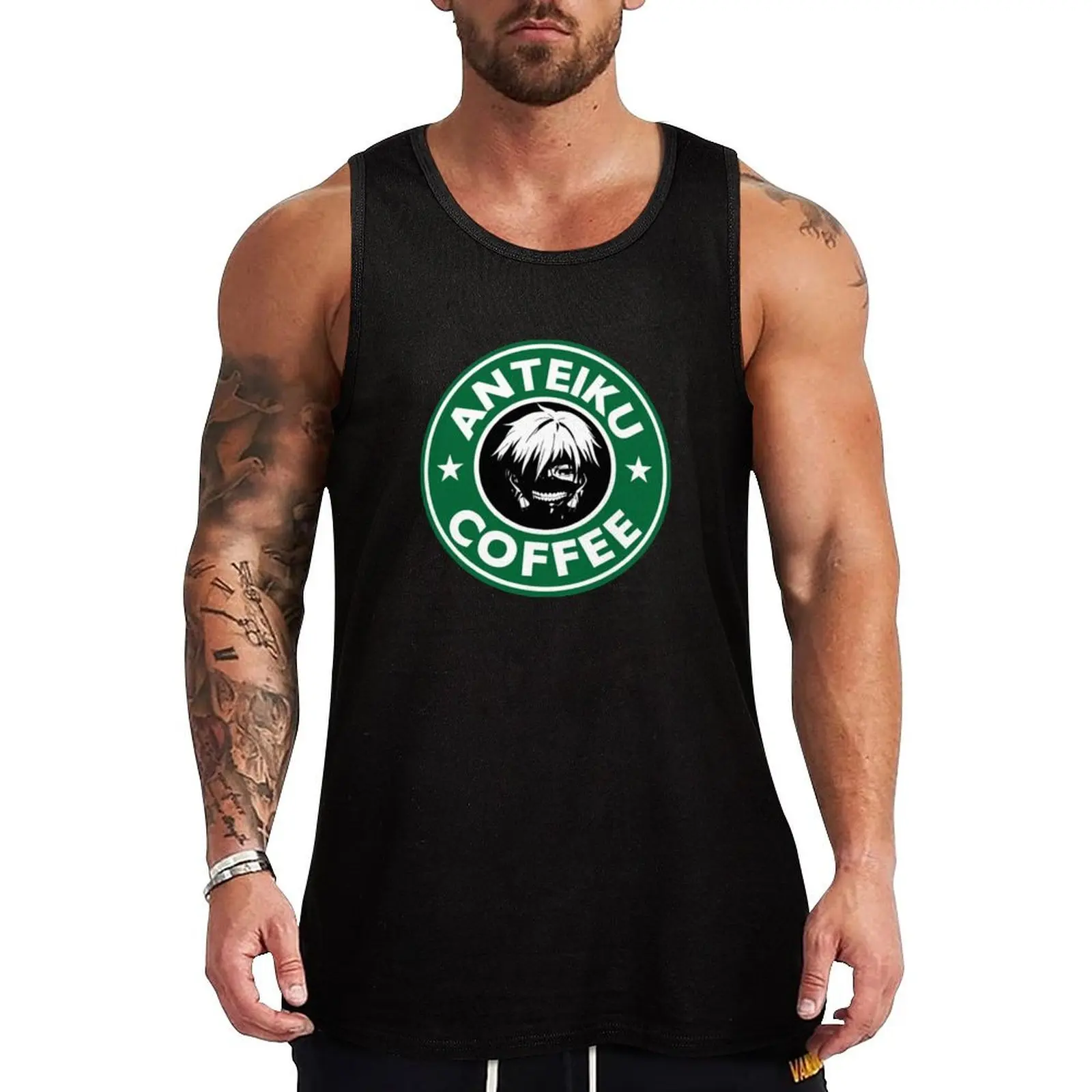 

Anteiku Coffee Shirt Tank Top Vest for boy Working vest Bodybuilding shirt fashion 2024 man