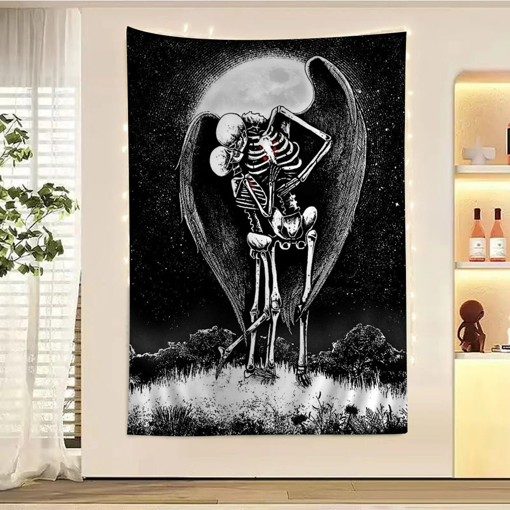 Simple Skull Chart Tapestry Home Decoration Hippie Bohemian Decoration Divination Wall Hanging Home Decor