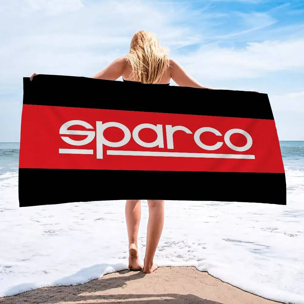 S-Sparcos Logo Microfiber Blanket Quick Drying Beach Towels Oversized Printing Super Absorbent Pool Towel Blanket