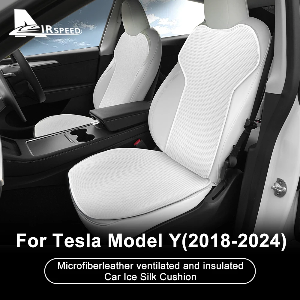 Ice Silk Car Seat Cushion For Tesla Model Y 2020-2023 2024 Mats Breathable All Season Back Seat Pad Protector Cover Accessories