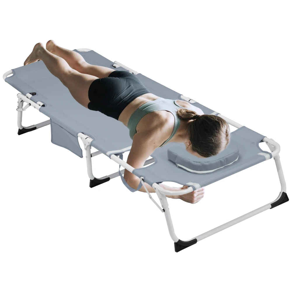 

3 in1 Heavy Duty Tanning Chair Folding Chaise Lounge Chairs for Outdoor Sunbathing Patio Pool Lawn Camping Deck