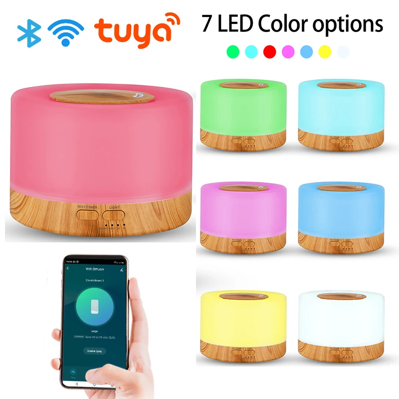 Tuya Smart Wifi Air Humidifier 500ML Wireless Oil Diffuser App Control Mist Maker with Alexa Google Home Scent Diffuser  Perfume