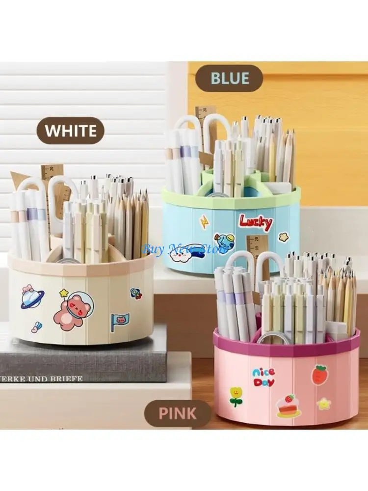 

20CE Rotating Pen Organizers Holder 6 Compartments Large Capacity Pen Organizers Desk Organizers Makeup Supplies Organizers