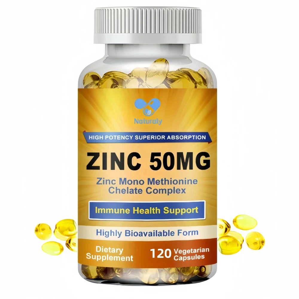 Zinc Capsules Support The Body\'s Immune Defense, Ultra Absorbable, Non-GMO, Gluten-Free, 120 Vegetarian Capsules