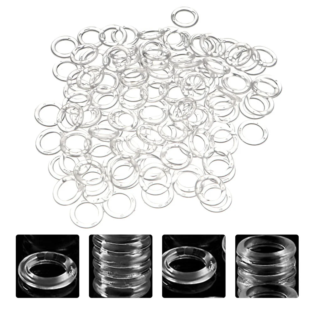 100 Pcs Curtain Roman Circle Double Beaded Grommet Spacers for Rod Ring Supplies Rings Buckle Decor Sturdy Circles Hook