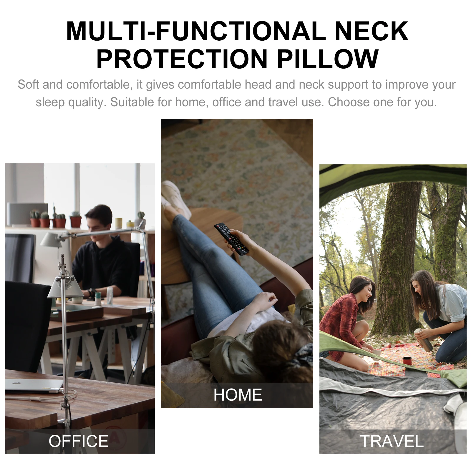 

1Pcs -Shaped Neck Pillow Reversible Cartoon Travel Pillow Portable Neck Cushion Cartoon Particle Pillows