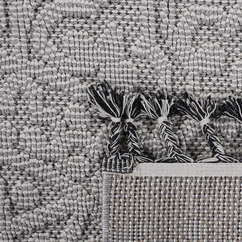 NAAR Guros コレクション 8X10 ホワイト / アイボリー / メダリオン 屋内 / 屋外エリアラグ