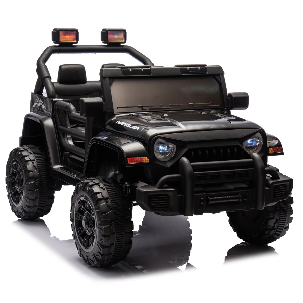 12V kinderrit op elektrische auto met ouderbediening, dubbele aandrijving, vierwielophanging, met muziek, Bluetooth, MP3, USB, met koplampen
