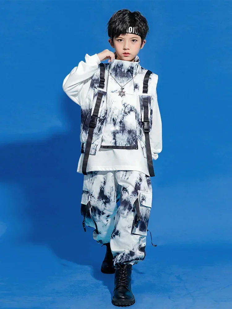 Children's hip-hop street dance fashion suit, boys' hiphop vest, drum stand, handsome set, girls' jazz dance performance suit