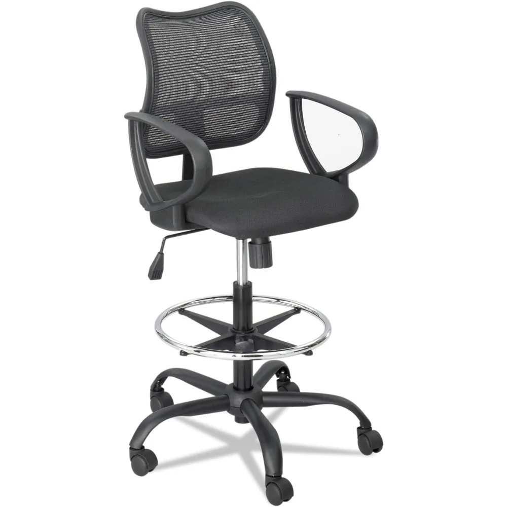 

ergonomic heavy-duty mesh office chair with 360-degree swivel, 5-star base, supports up to 250 lbs, black