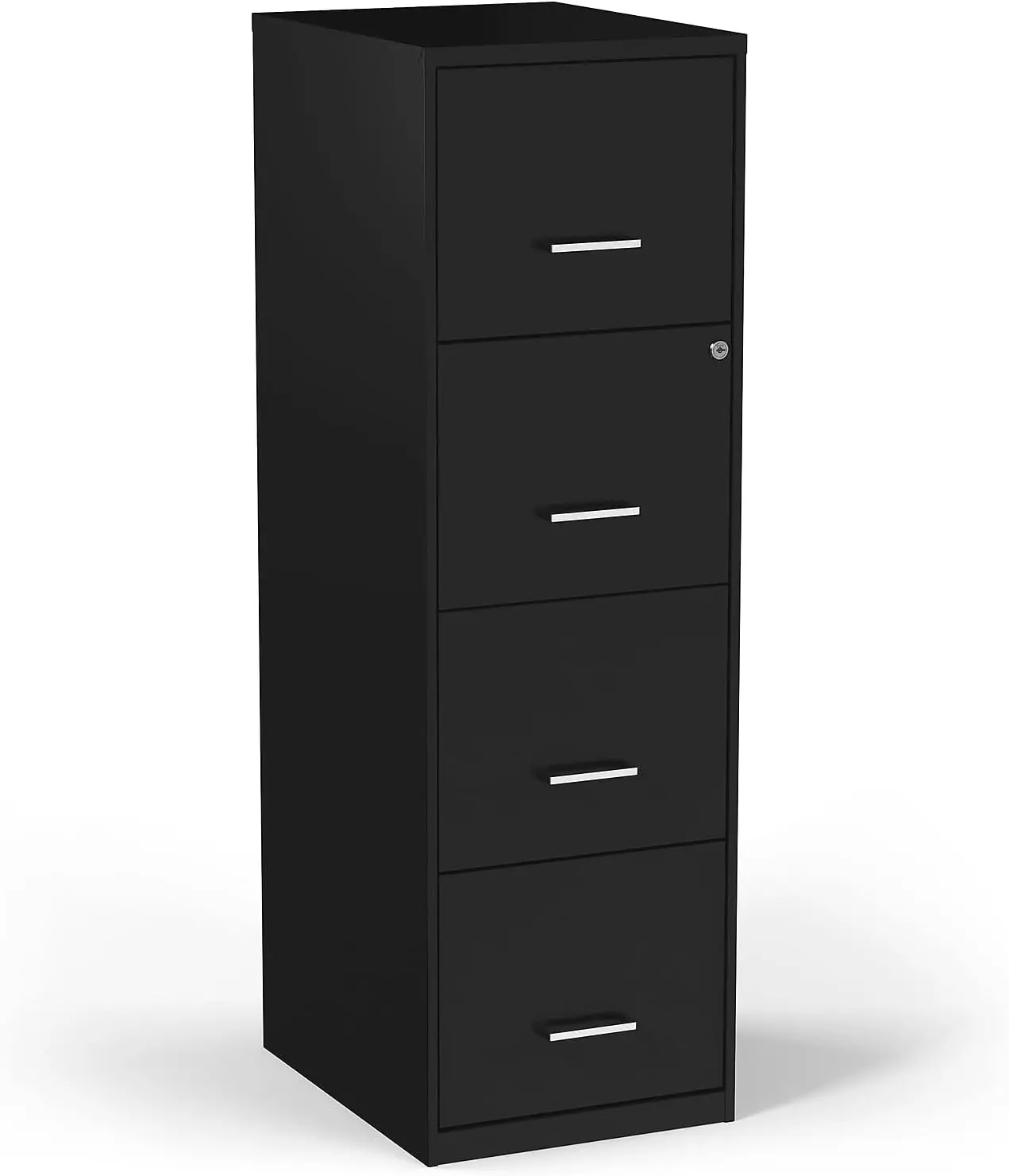 

4-Drawer Vertical File Cabinet, Letter-Size, Black, 18D