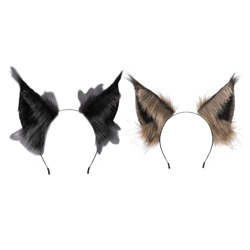 

Simulation Kitten Wolf Ears Headband Furry Animal Cosplay Party Hair Hoop Drop Shipping