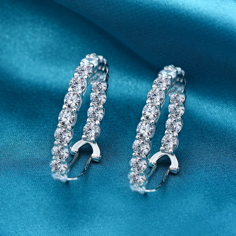New S925 Silver Ins Wind Round 3.8mm High Carbon Diamond Earrings, Simple and Versatile Earrings, Women's Wedding Jewelry