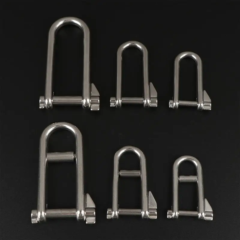 【IIOO】Super Strong Stainless Steel Long Swivel Pin Safety Lock Shackle Joint Link Keychain Surf Ski Boat Marine DIY Hardware