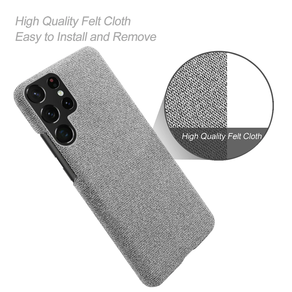 Cloth Texture Fit Cover For Samsung Galaxy S23 Ultra S22 S21 S20 S10 Plus 5G S9 S8 Luxury Febric Antiskid Case For Note 20 10 9