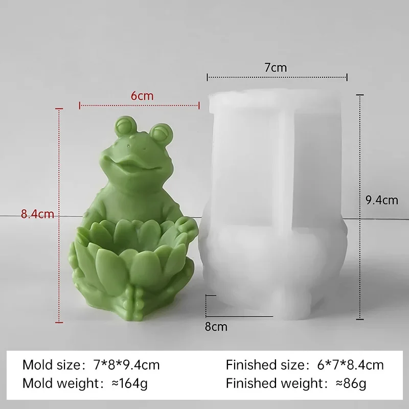 Cute Frog Candle Mold  Aroma Plaster Ornaments Molds Handmade Silicone Candle Making Supplies