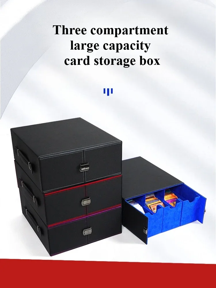 Grote Capaciteit Kaart Opbergdoos Houdt 1000+ Ruilkaarten PU Lederen Handheld Card Deck Box voor MTG TCG Honkbal Sportkaarten - afbeelding 2