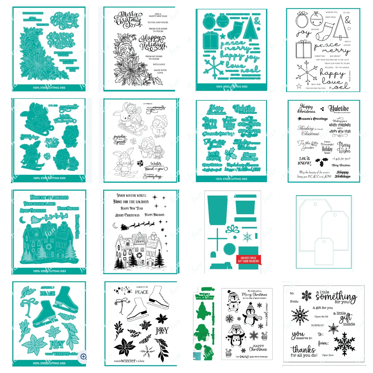 

Tis the Season Metal Cutting Dies Scrapbooking DIY Album Clear Stamps Seal Paper Card Embossing Craft Supplies Stencils Template
