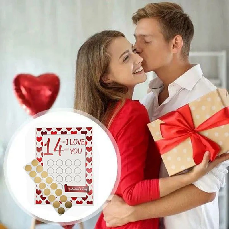 14 Things I Love About You Scratch Off Advent Calendar Valentine's Day Countdown Craft For Kids,Custom Gift For Daughter