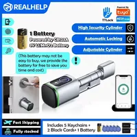 Tuya/TTLock App Remote Bluetooth Connect Fingerprint Smart Door Lock Cylinder Electronic Lock Digital Keyless Replace