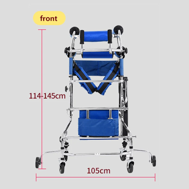 Adjustable anti-rollover assist lower limb walking hemiplegia gait trainer pediatric walker